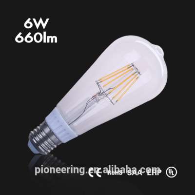 Edison Bulbs 40W E27 Replacement Amber Glass Vertical Wire 6W ST64 Led Filament Bulb